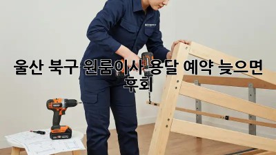 울산 북구 원룸이사, 용달 예약 늦으면 후회! 🚚💨